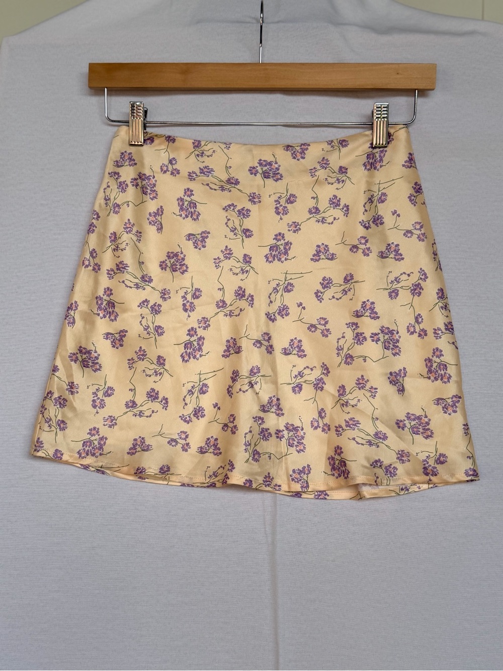 Molly Green Satin Floral Mini Skirt Coquette Balletcore Cottagecore S